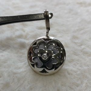 Escada 925 sterling silver pendant - diamond, purple chalcedony - bail opens